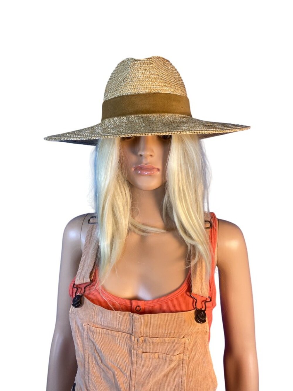 NWT Gigi Pip Isla Straw Fedora Hat S/M 57cm Adjustable Wide Brim Band MSRP$102 - Picture 12 of 17